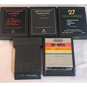 Vintage Atari 2600 Game Lot Combat Atlantis Home Run 27 Tele-Games Football
